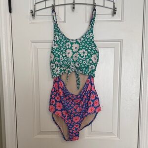 Lime Ricki Floral Cutout One-Piece Swimsuit